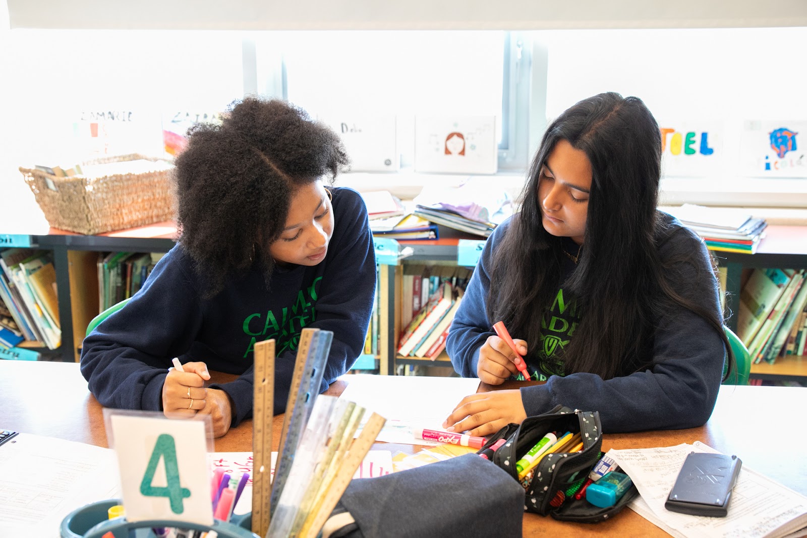 Students working together at a table