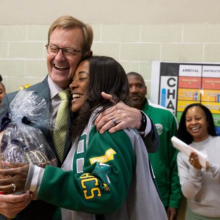 Nicole Spicer at her Golden Apple Award celebration