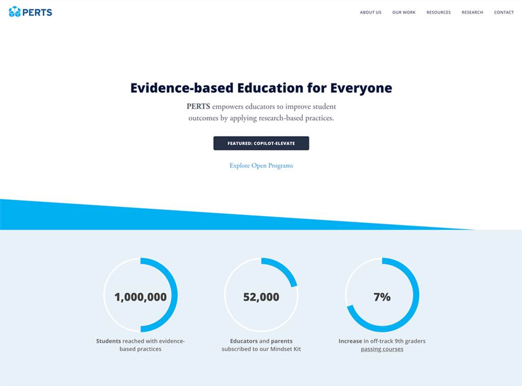 Screenshot of Evidenced-based education for evereyone