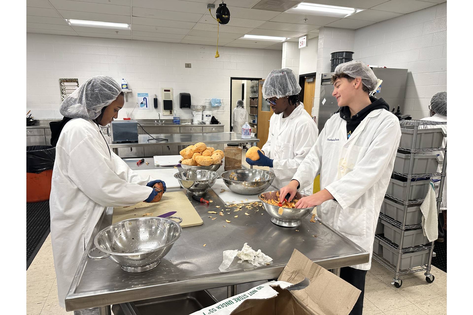 students in the kitchen