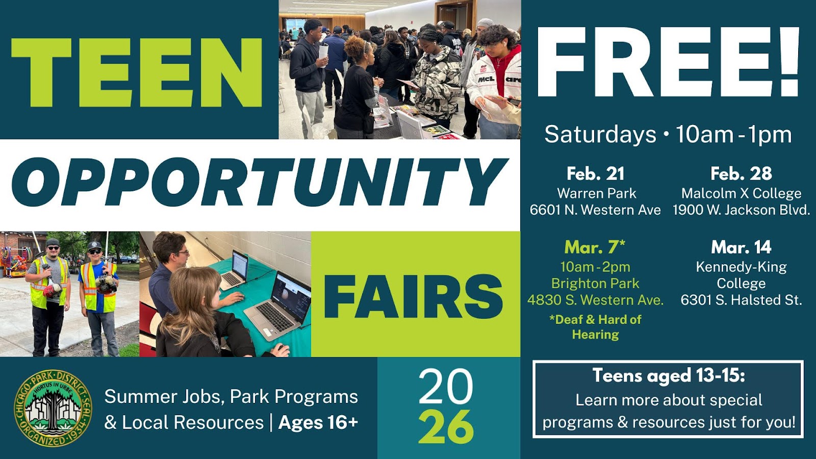 Teen opportunity fairs banner