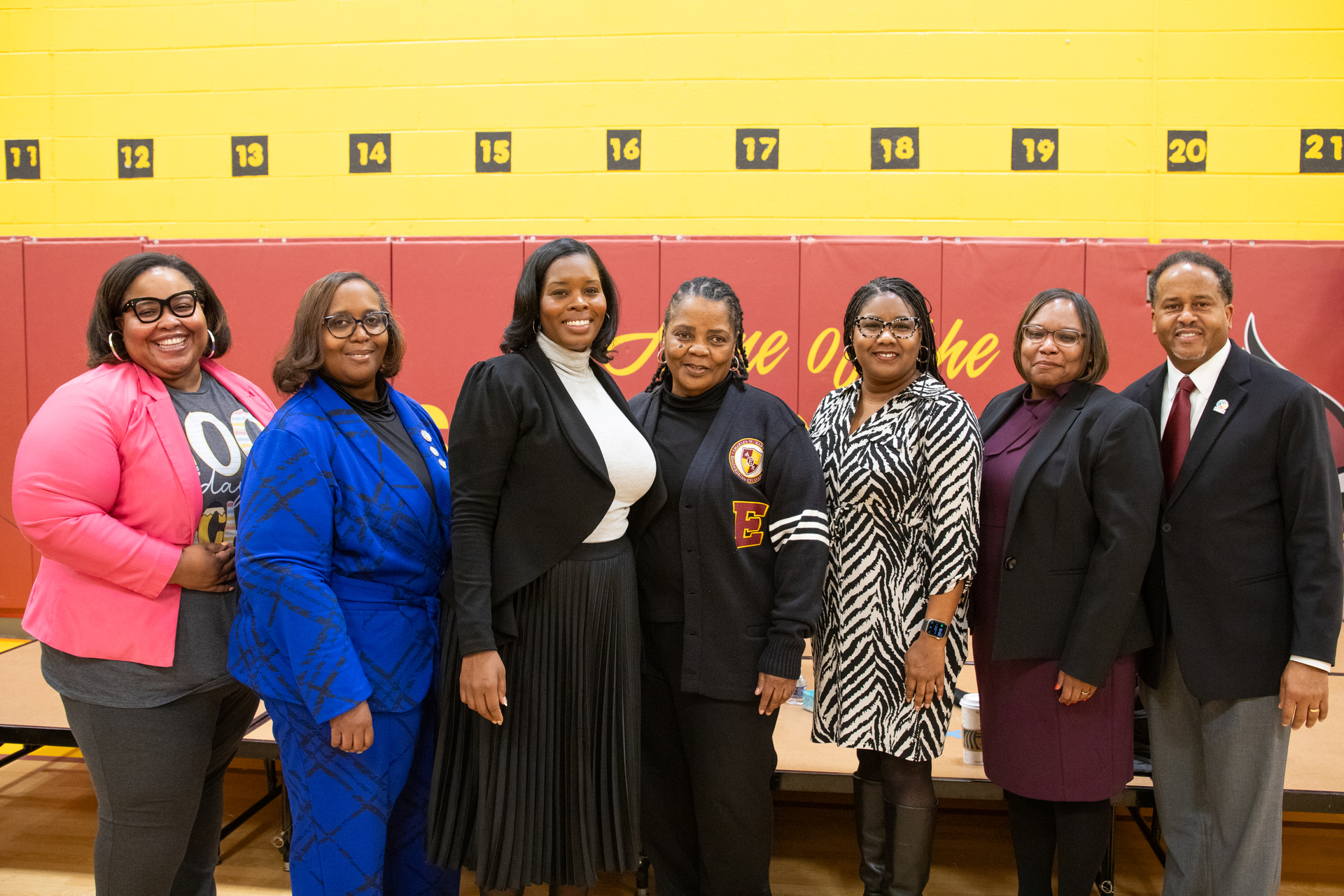 Principal Latimer-Lake with staff