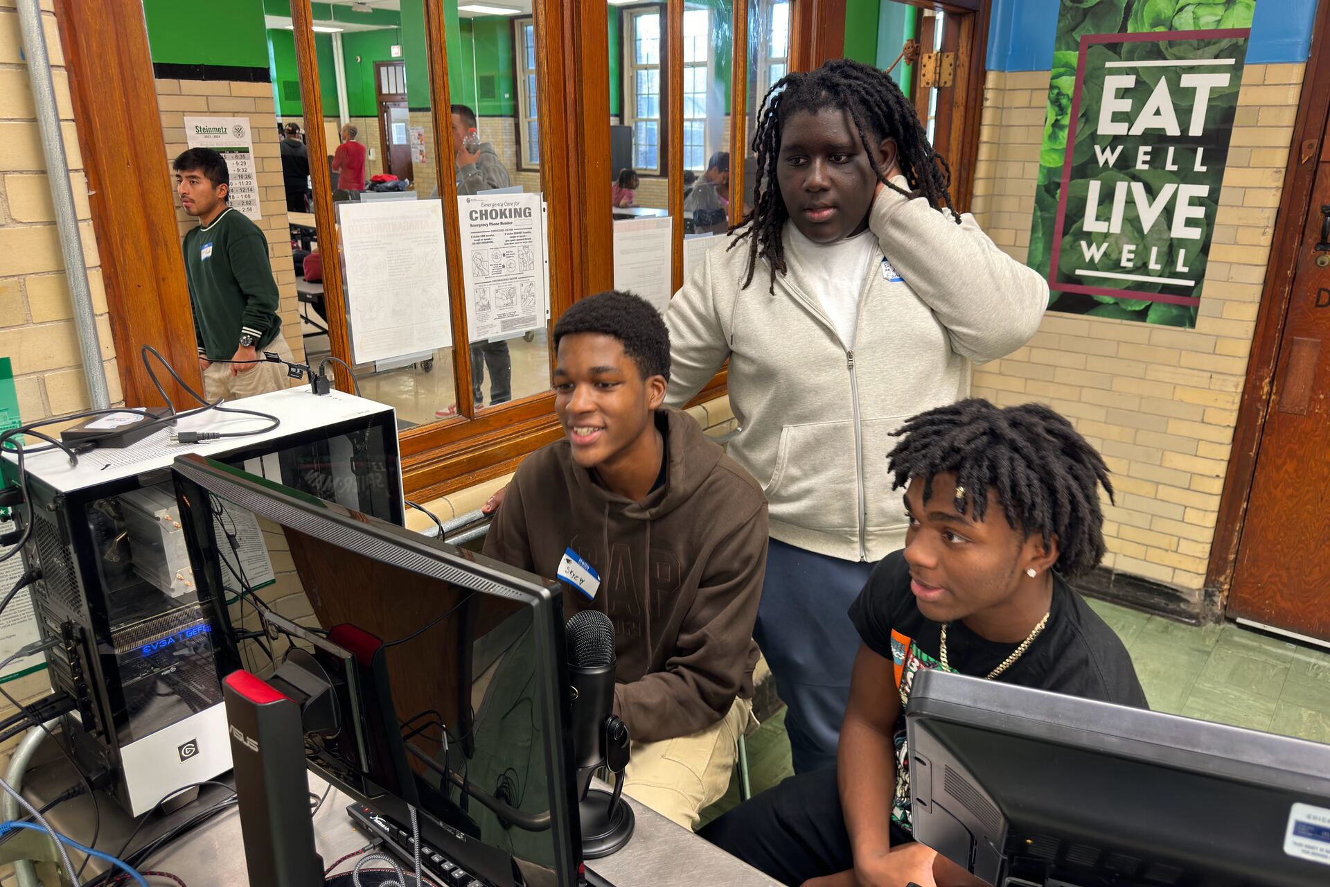 Students at computer monitors