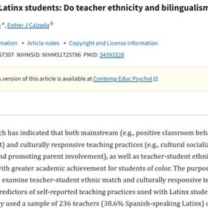 Teaching Latinx students: Do teacher ethnicity and bilingualism matter? Banner