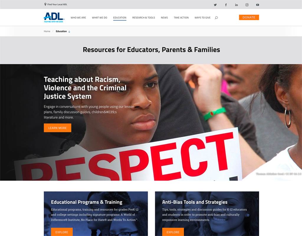 ADL Resources for Educators, Parents & Families - image