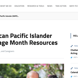 Screenshot of AAPI Heritage Month Resources