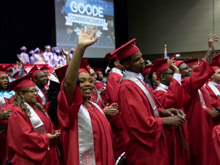 High school students graduating