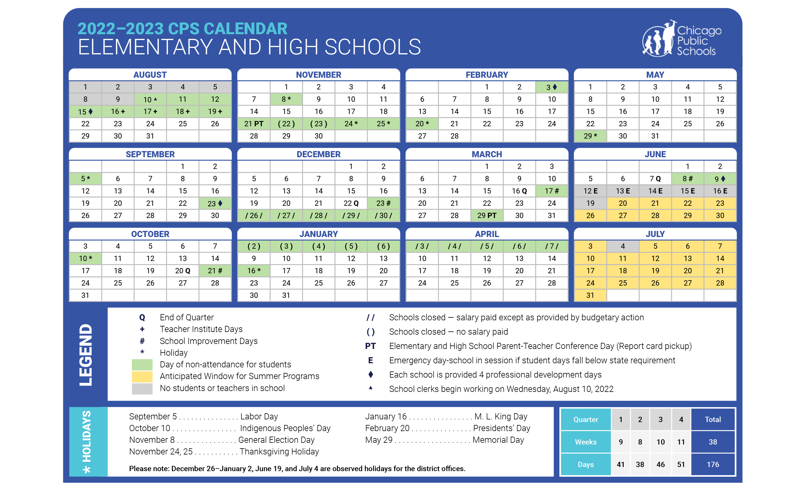 Calendar Chicago Public Schools