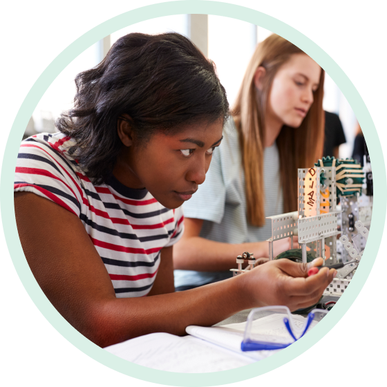 Student conducting a science experiment