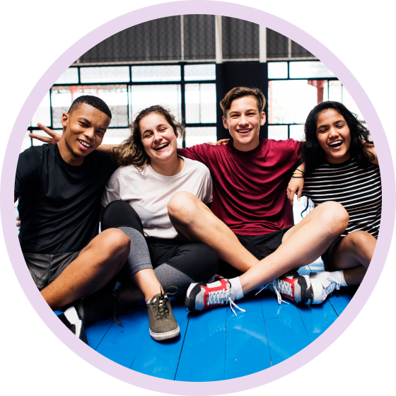 Group of students smiling