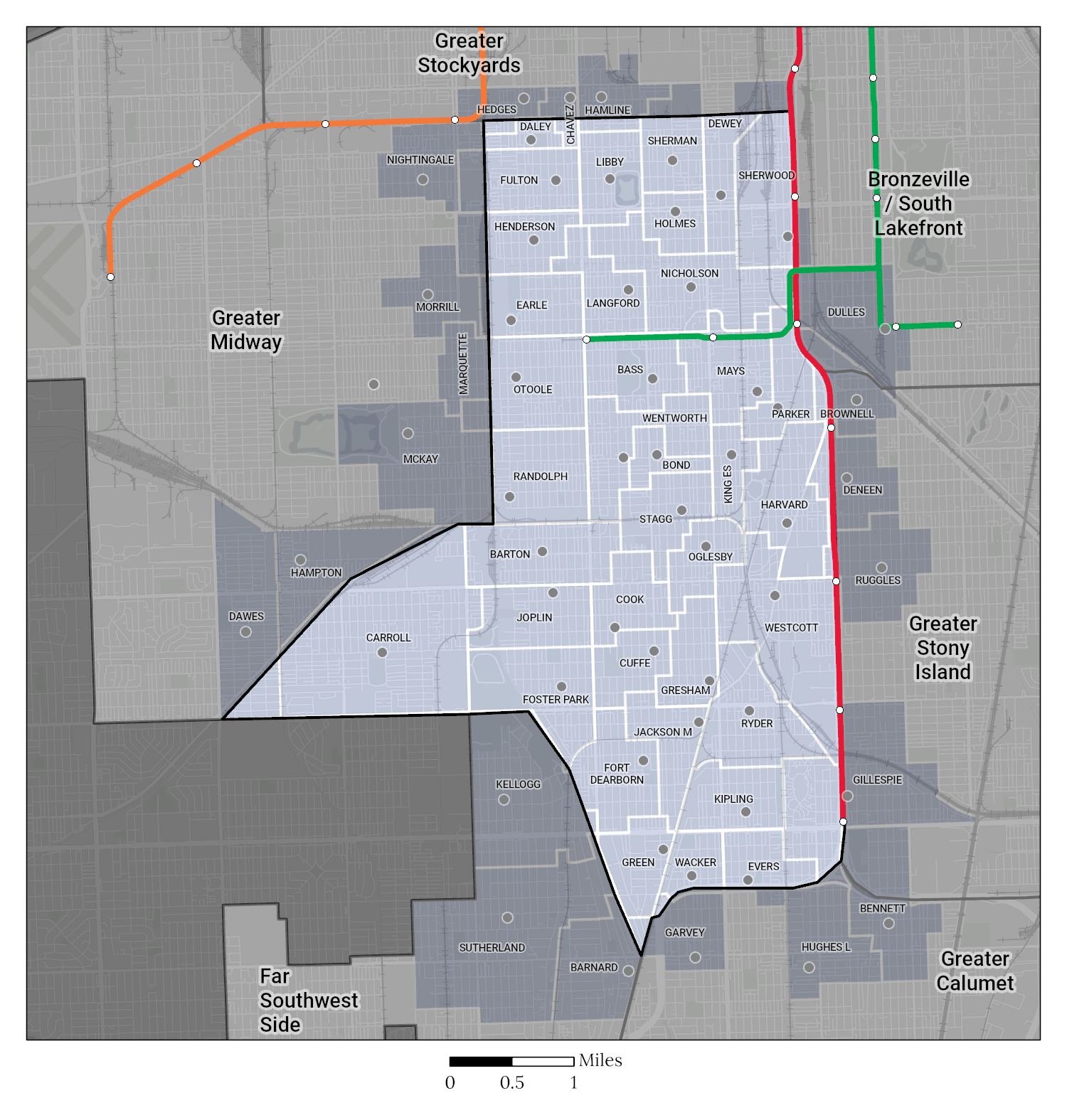 Attendance Area Map of South Side