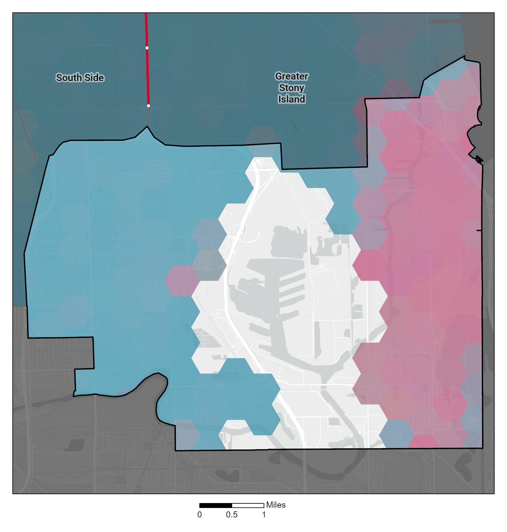 Racial and Ethnic composition map of Greater Calumet