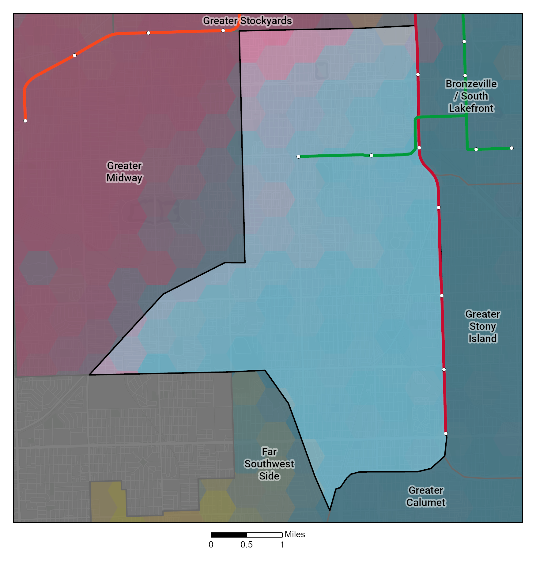 Racial and Ethnic composition map of South Side