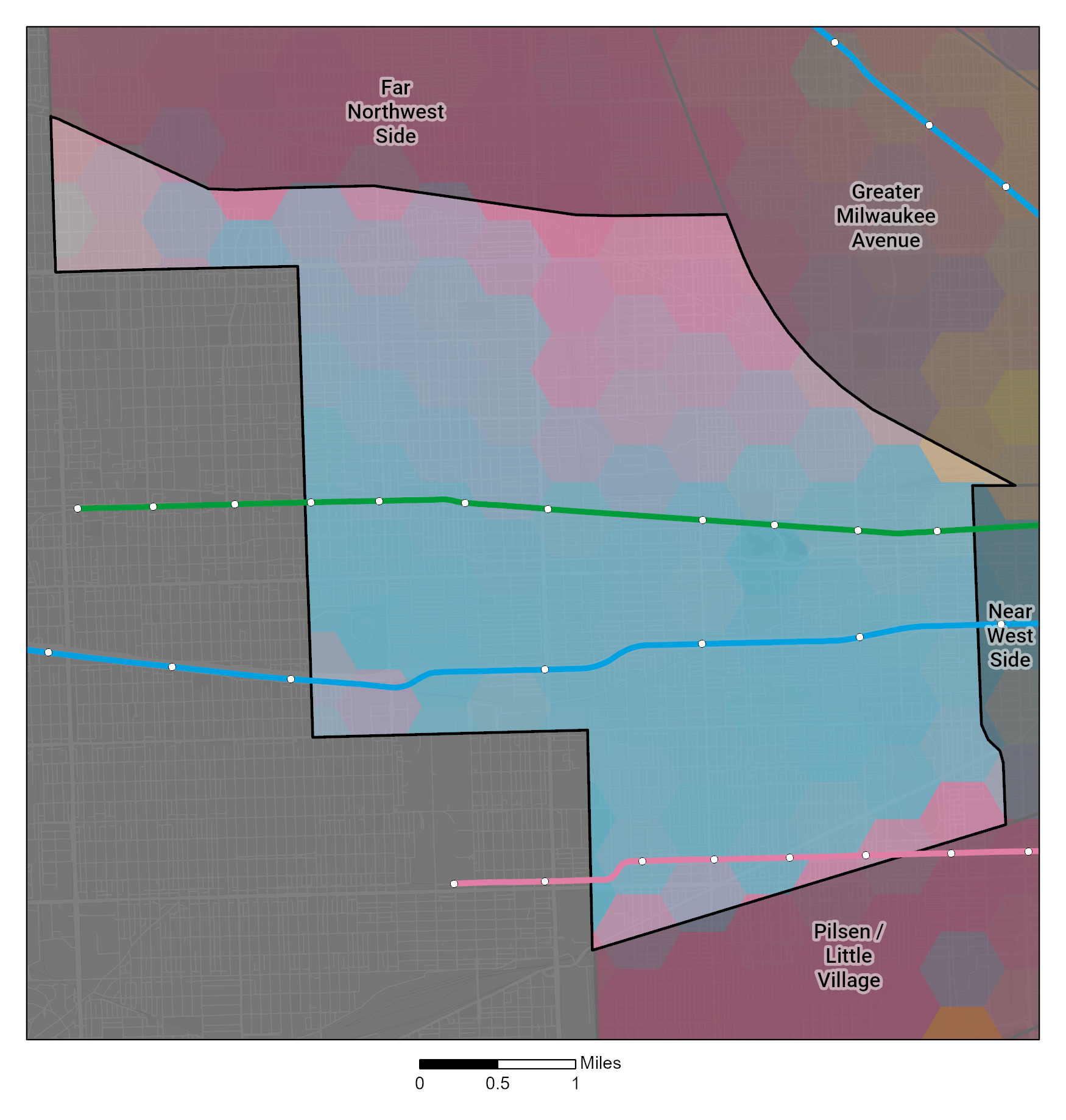 Racial and Ethnic composition map of the West Side