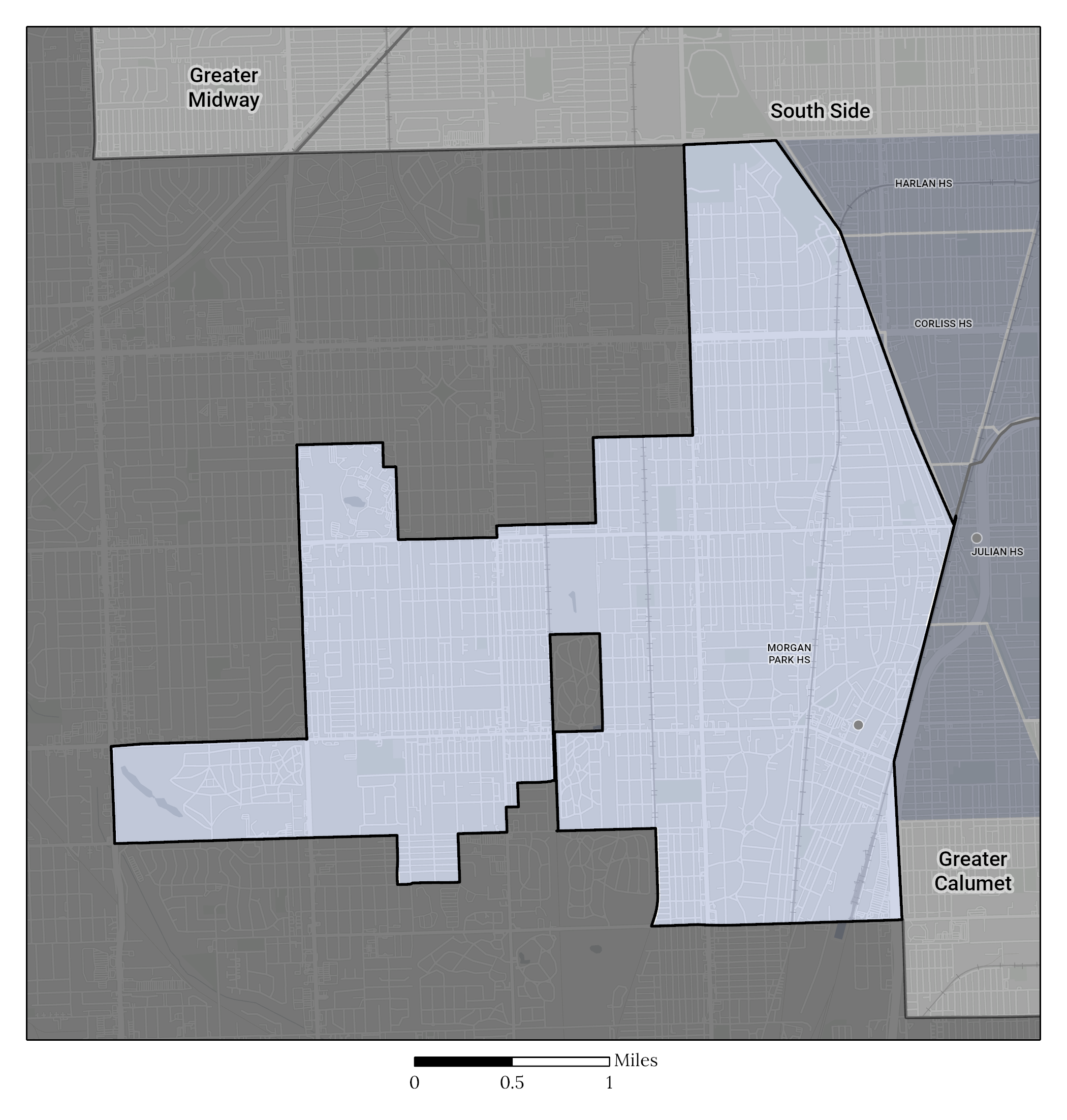 Attendance Area Map for the Far Southwest Side