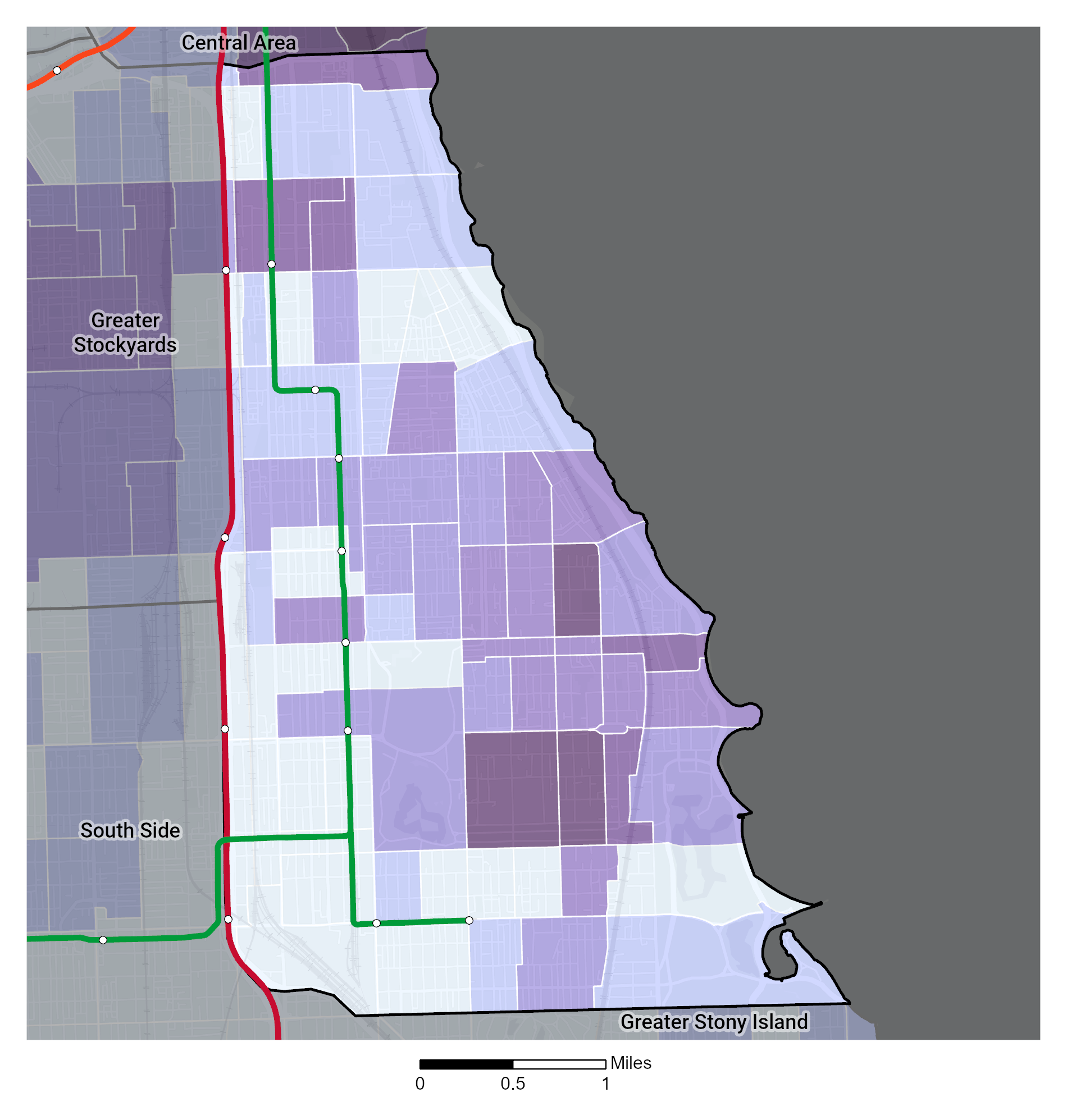 Income Map of Bronzeville / South Lakefront