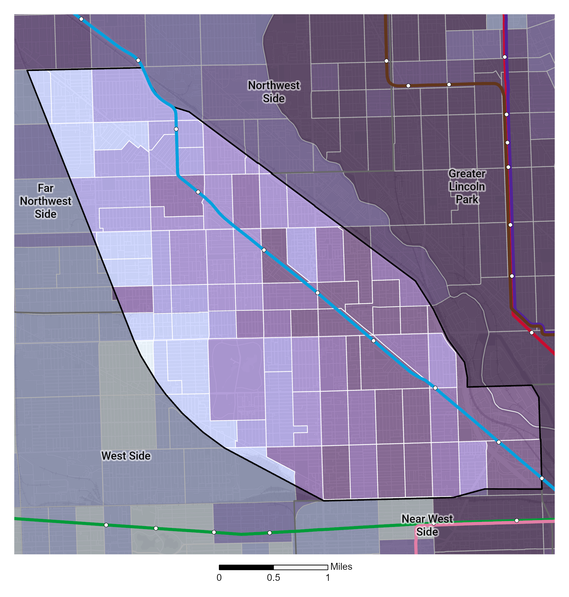 Median Household Income map of Greater Milwaukee Avenue