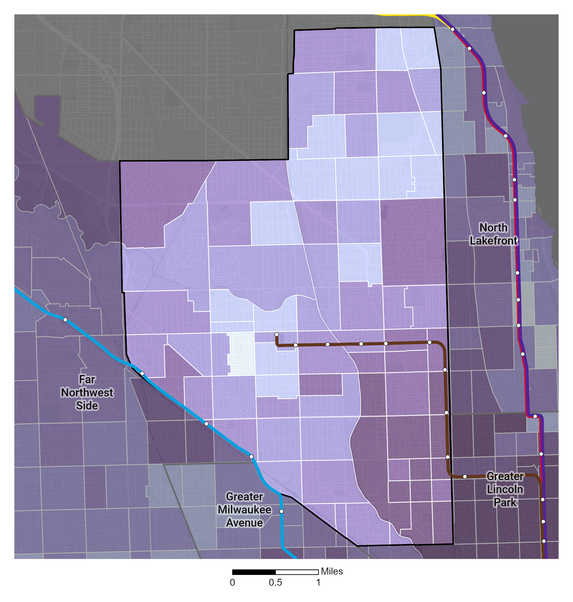 Median Household Income map Northwest Side