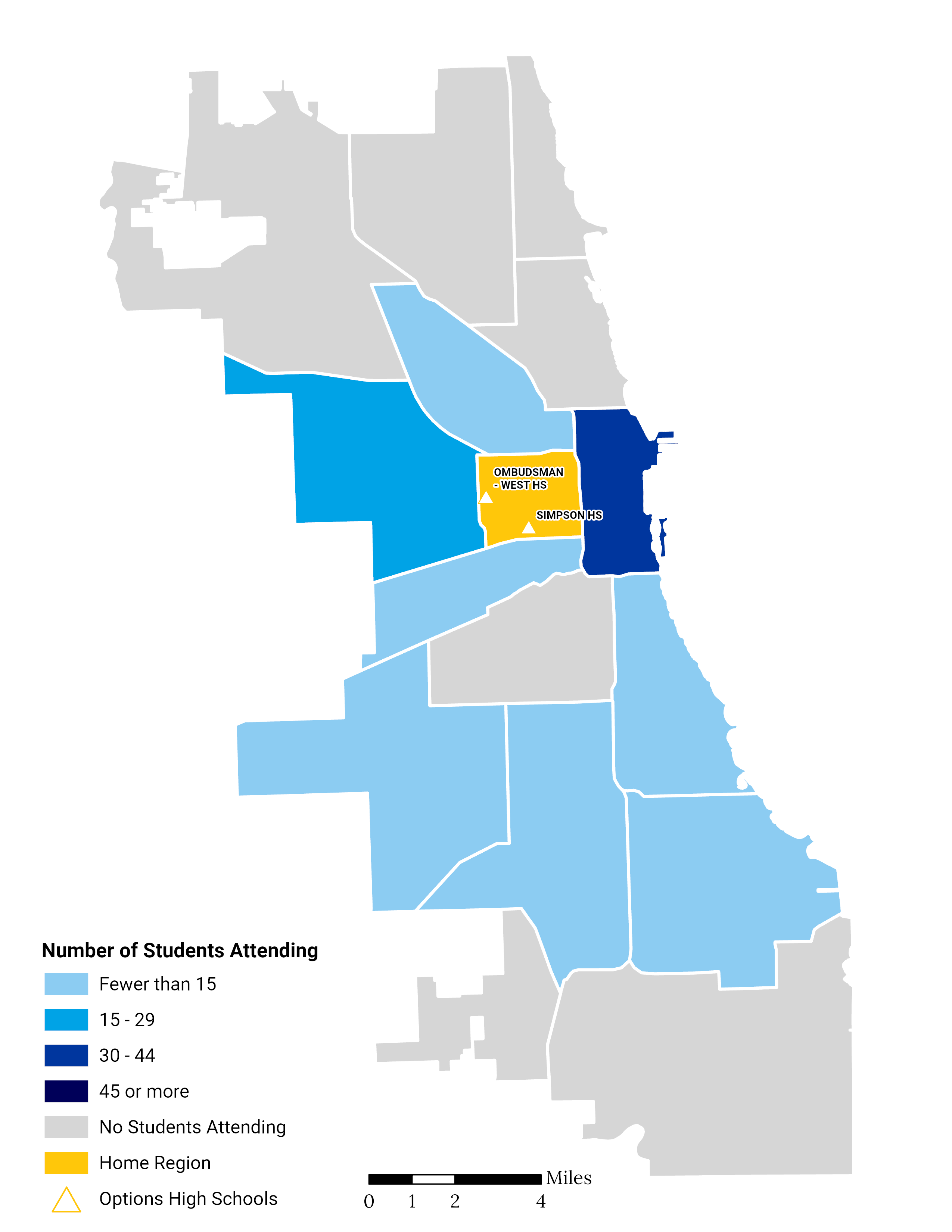 Near West Side Options HS Choice Footprint Map