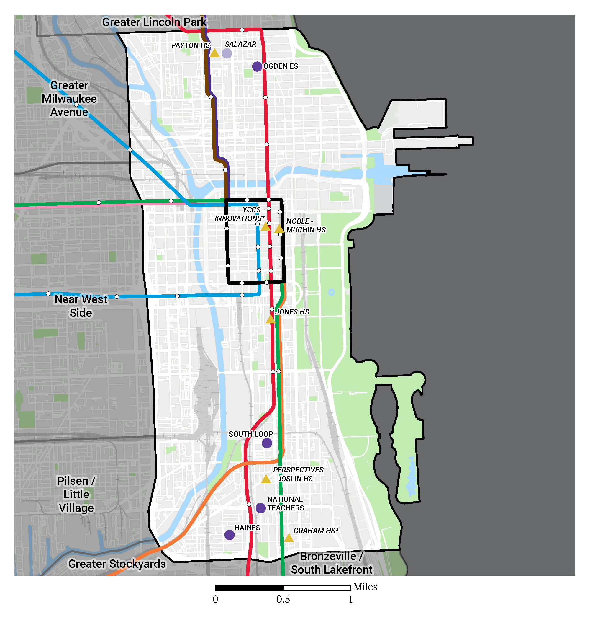 Central Area region map