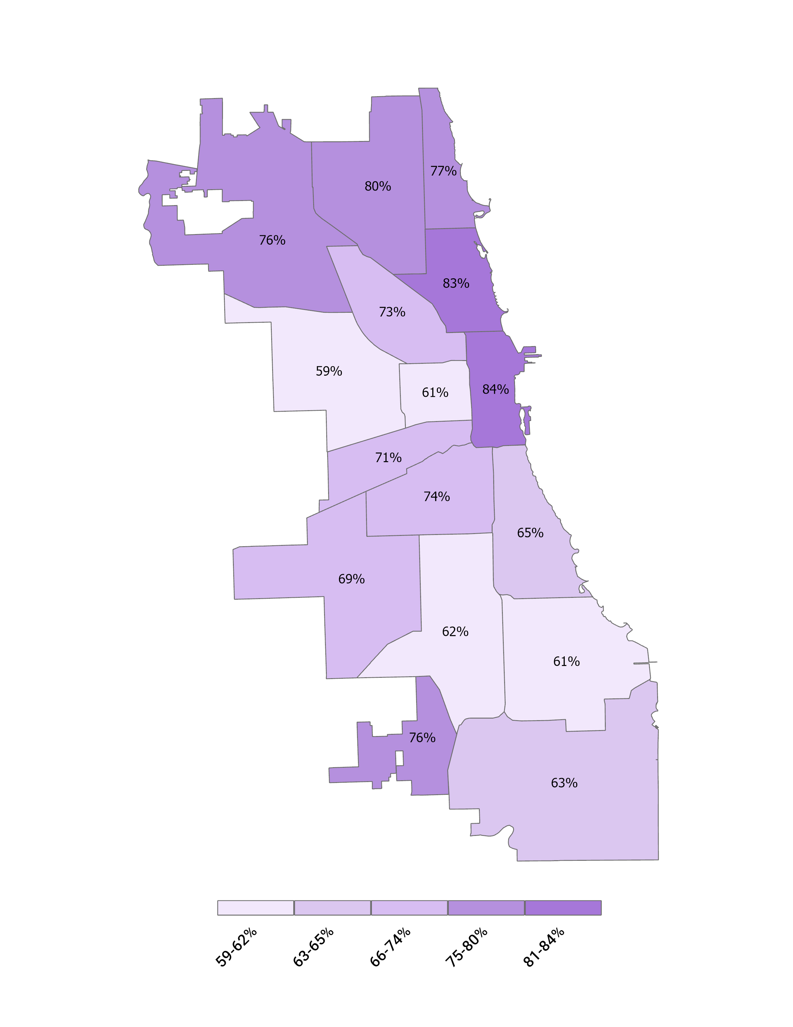 College Enrollment Rate by Home Region map