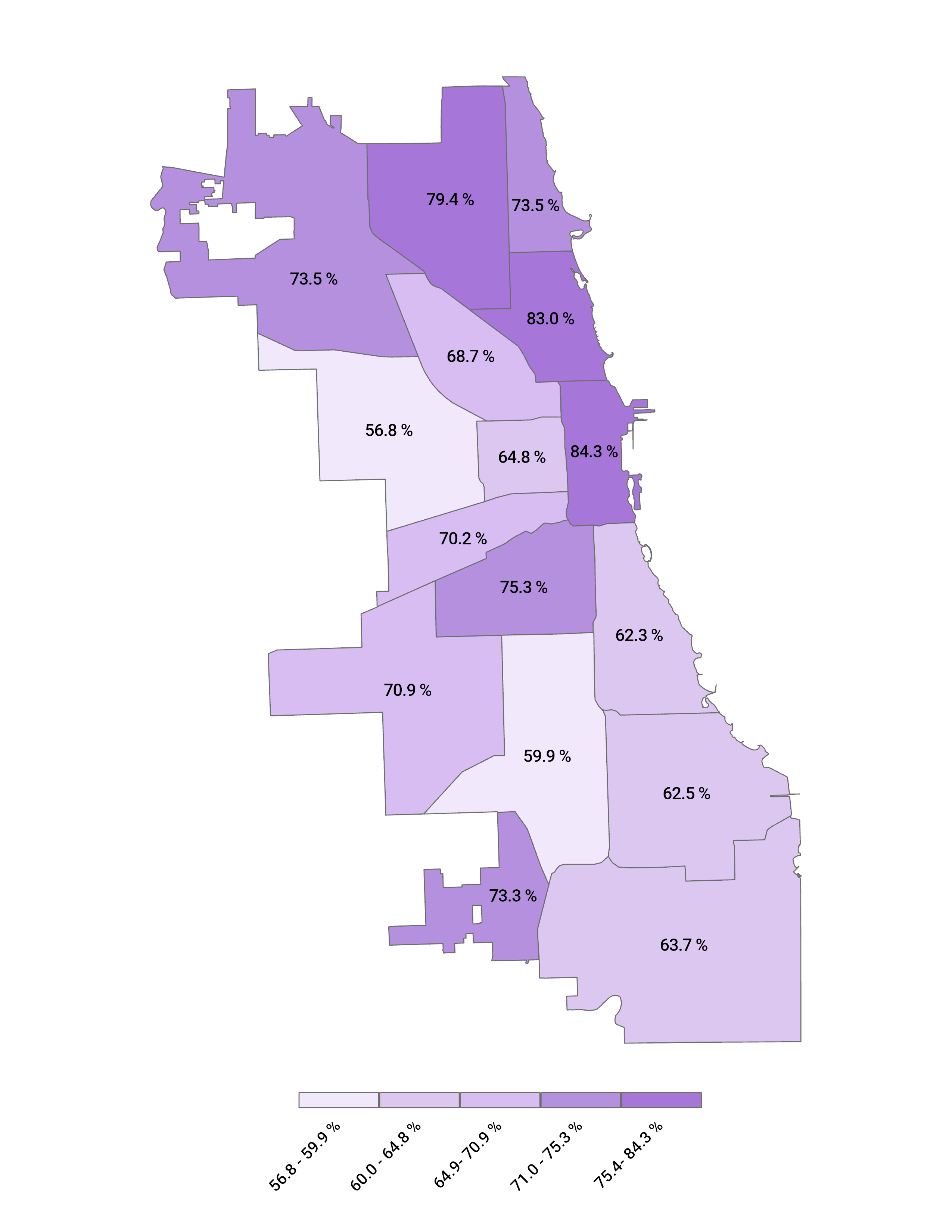 College Enrollment Rate by Home Region map