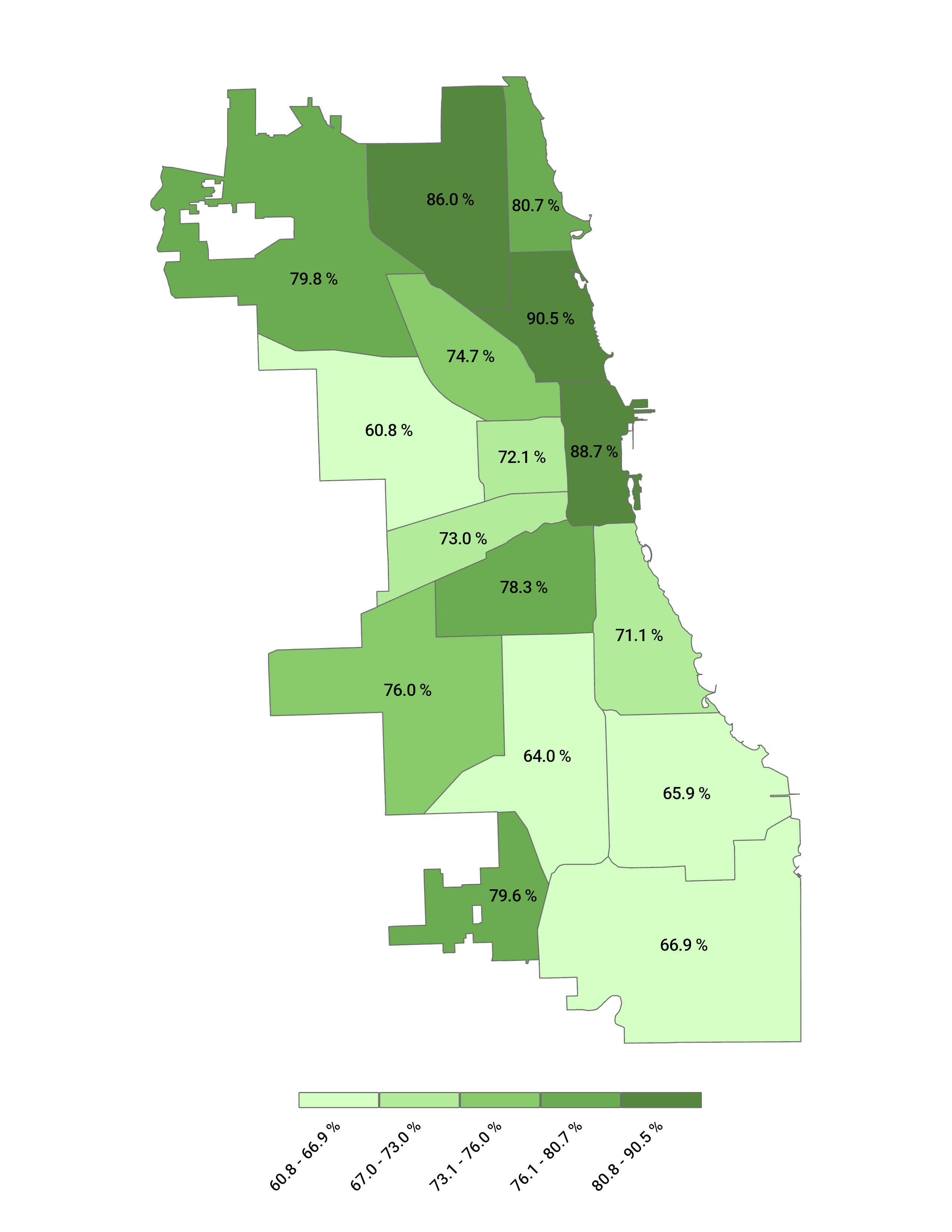 College Persistence Rate by Home Region map