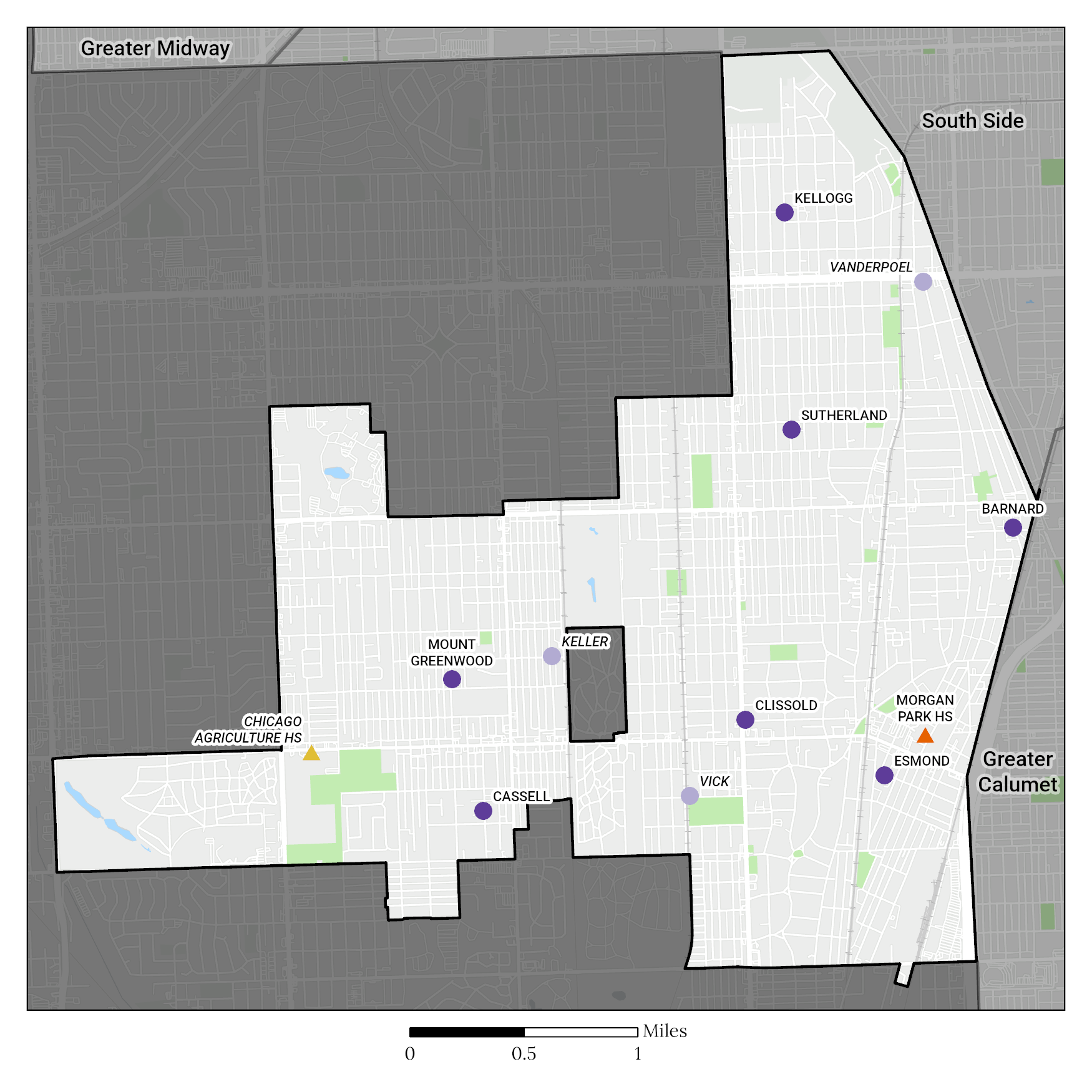 Far Southwest Side Region Map