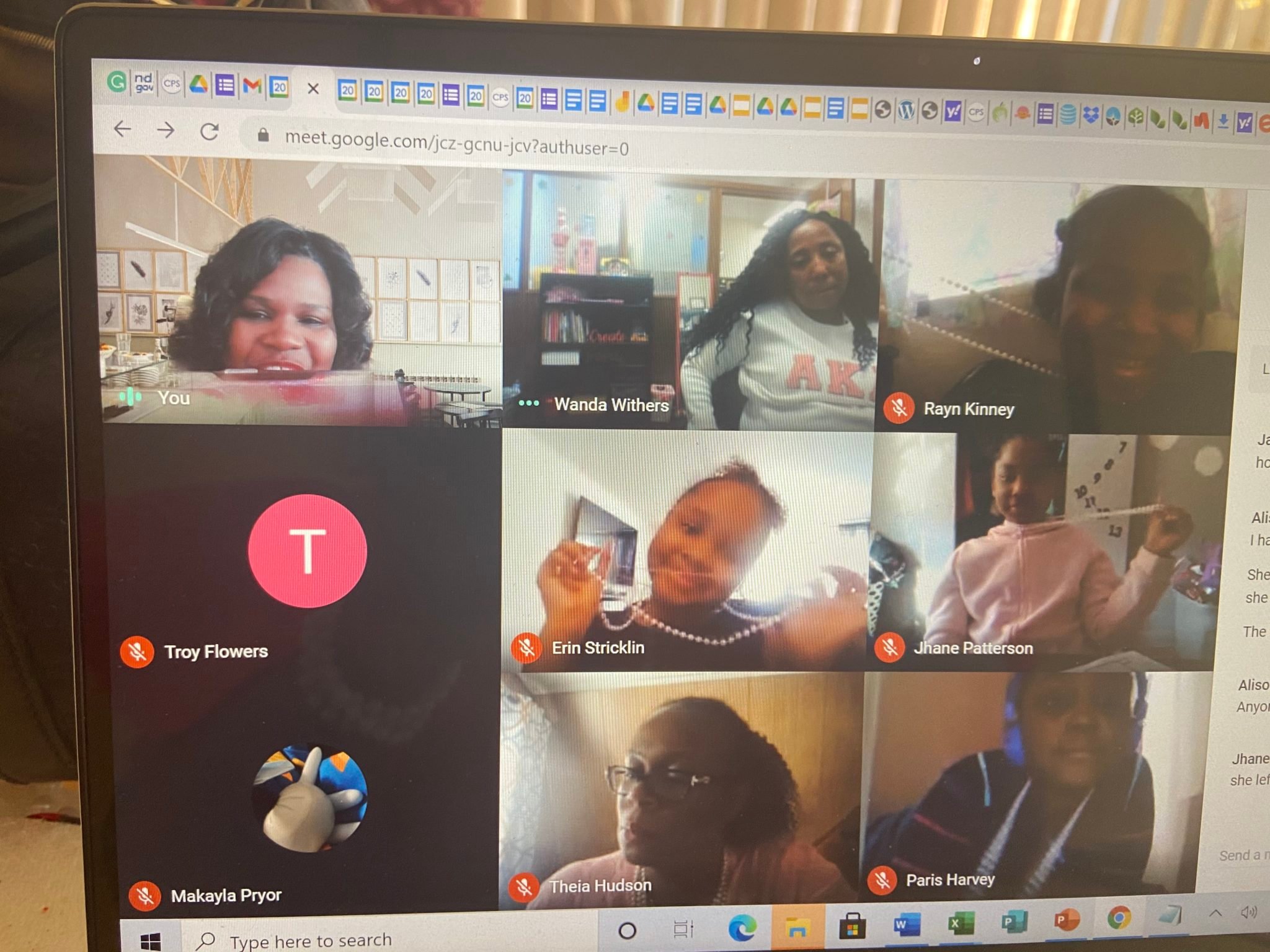 Girls meeting on a zoom call