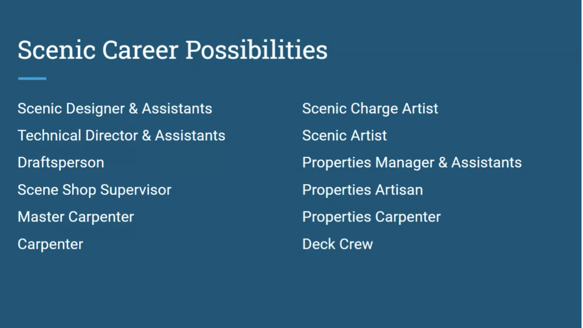 Scenic Career Possibilities
