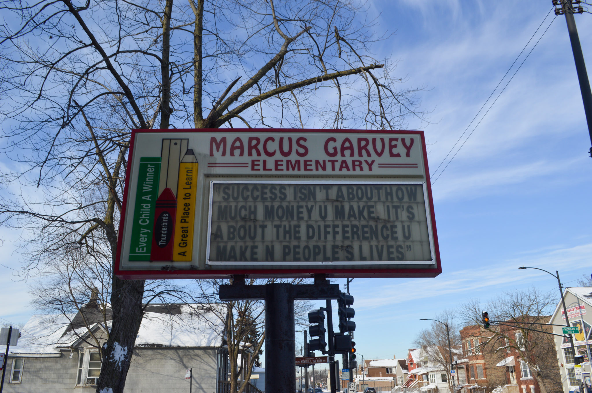 Garvey school sign
